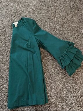 Green Bell Sleeve Top